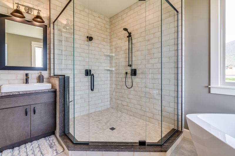 Contemporary Bathroom with Glass Walls